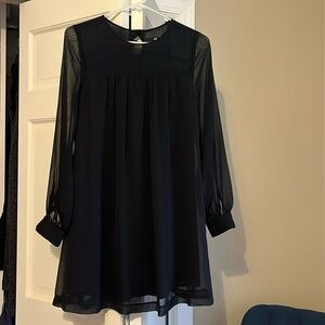 H&M black long sleeve midi dress